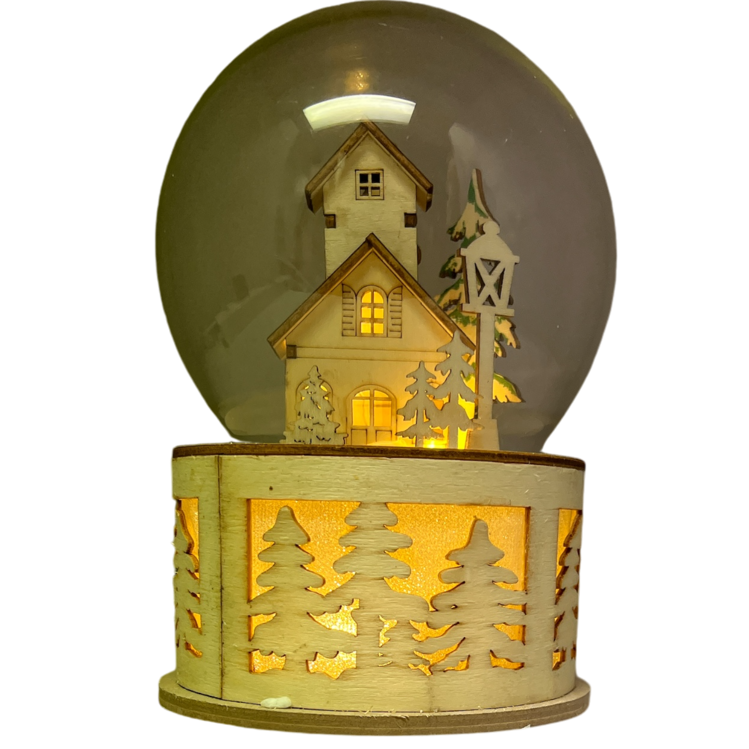 B/O Lighted Laser Cut Village with Tree