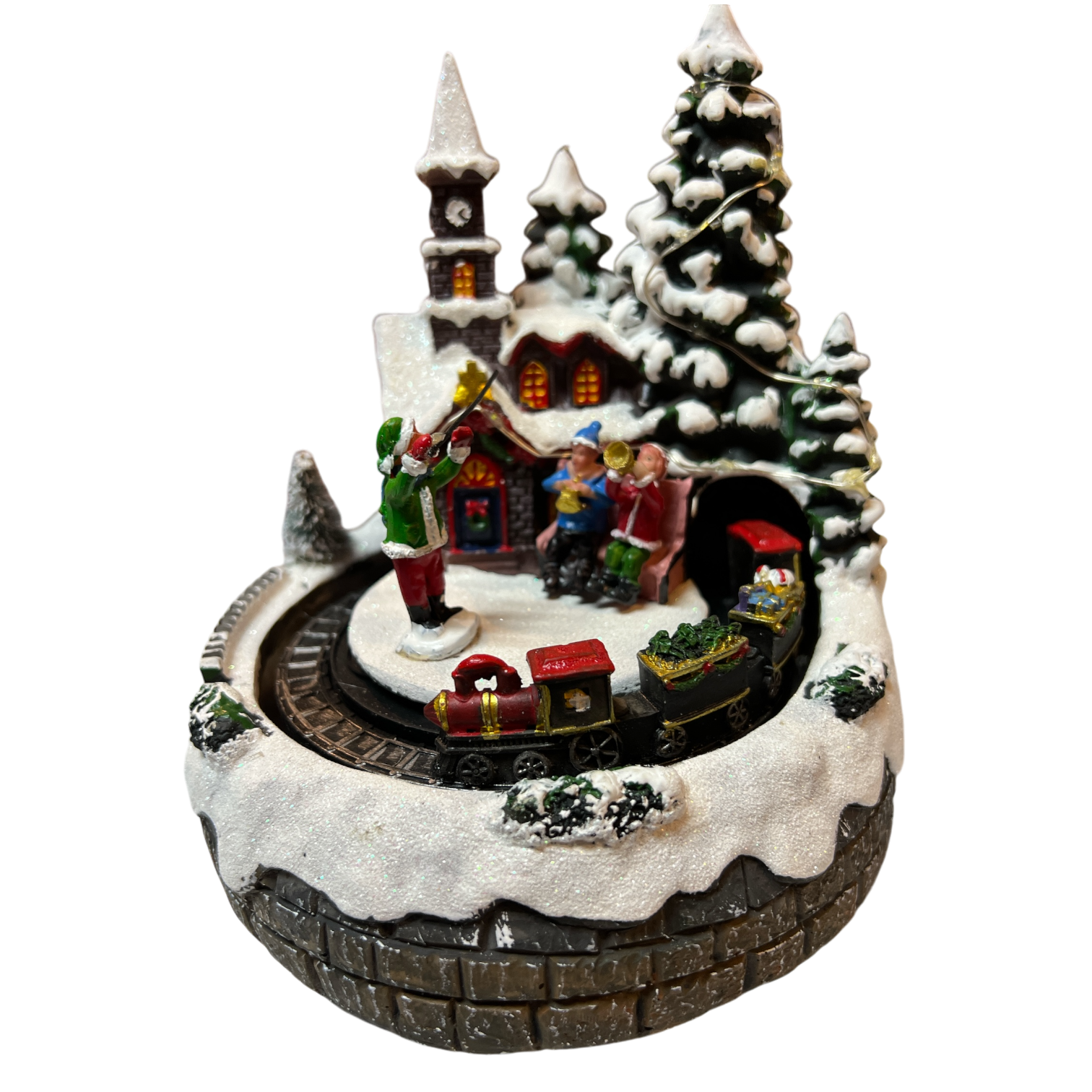 B/O Lighted Musical Village with Moving Train Church (ETL Adaptor Included)