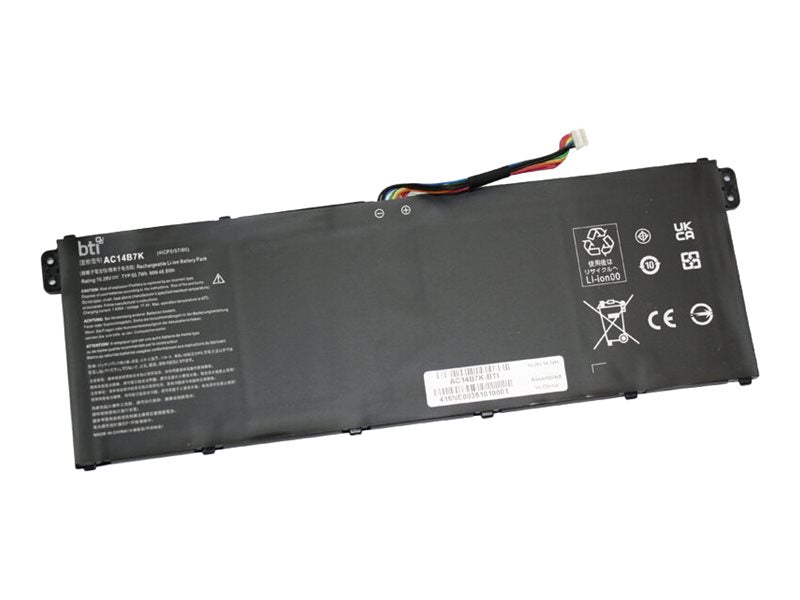 BTI - Notebook battery (equivalent to: Acer AC14B7K) - lithium ion - 4-cell - 3320 mAh - 50.7 Wh AC14B7K-BTI