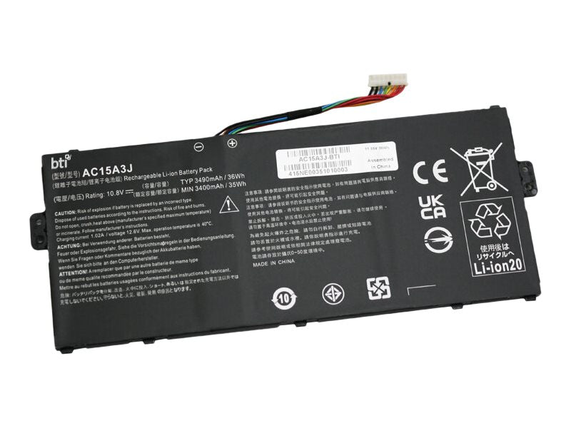 BTI - Notebook battery (equivalent to: Acer AC15A3J) - lithium ion - 3-cell - 3490 mAh - 36 Wh - for Acer Chromebook R 11 C738T-C44Z AC15A3J-BTI
