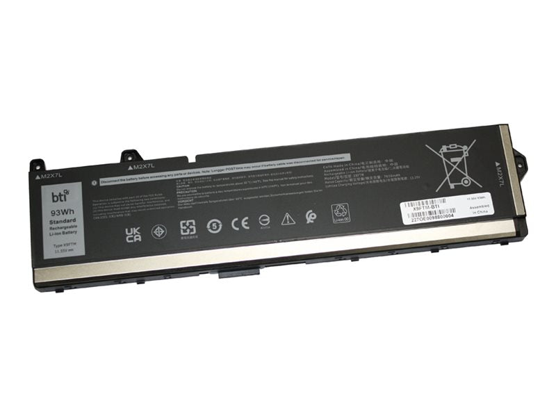 BTI - Notebook battery (equivalent to: Dell X9FTM) - lithium ion - 6-cell - 8050 mAh - 93 Wh X9FTM-BTI