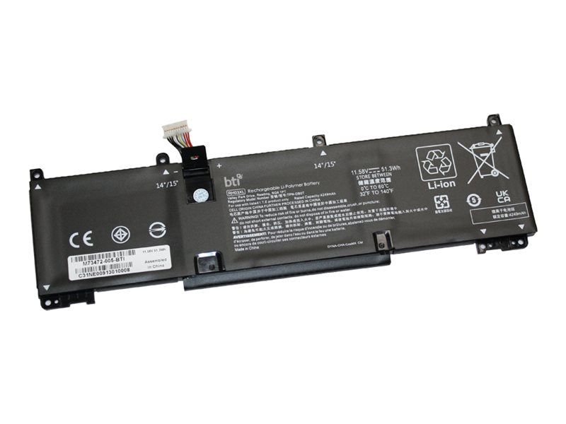 BTI - Notebook battery (equivalent to: HP M73472-005) - lithium ion - 3-cell - 4430 mAh - 51.3 Wh M73472-005-BTI