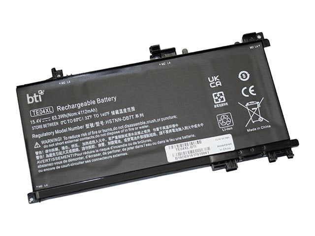 BTI - Notebook battery (equivalent to: HP TE04XL) - lithium ion - 4-cell - 4110 mAh - 63.3 Wh TE04XL-BTI