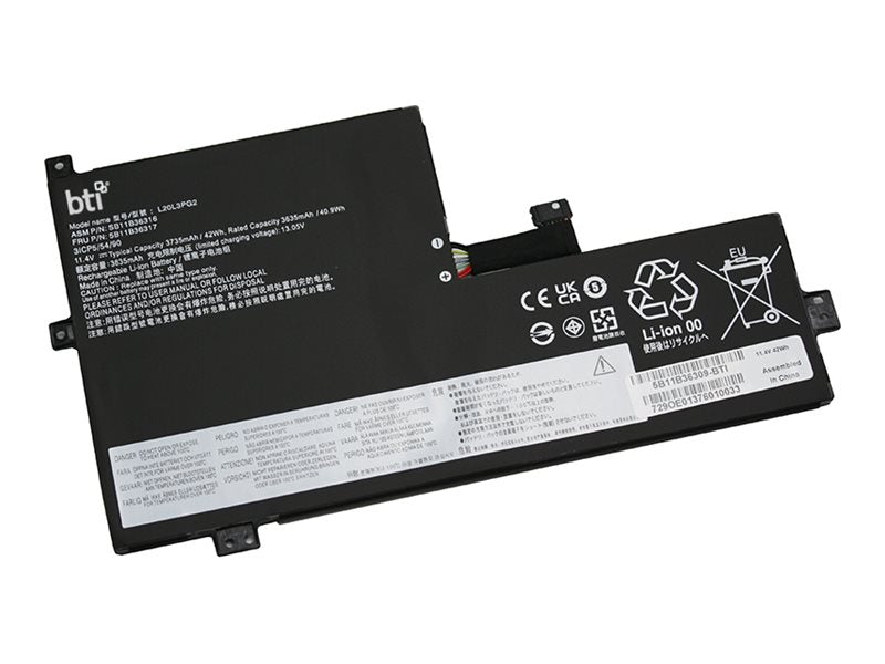 BTI - Notebook battery (equivalent to: Lenovo 5B11B36309) - 11.4 V - lithium ion - 3-cell - 3680 mAh - 42 Wh 5B11B36309-BTI