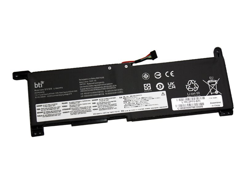 BTI - Notebook battery (equivalent to: Lenovo L19C2PF0) - lithium ion - 2-cell - 4530 mAh - 34 Wh L19C2PF0-BTI