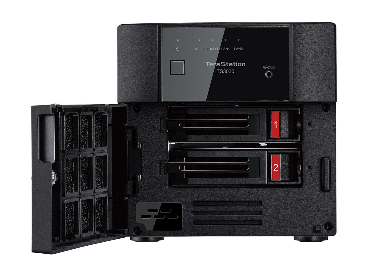 BUFFALO TeraStation 3030 Series TS3230DN - NAS server - 2 bays - 16 TB - HDD 8 TB x 2 - RAID 1, RAID 0, JBOD - RAM 2 GB - Gigabit TS3230DN1602