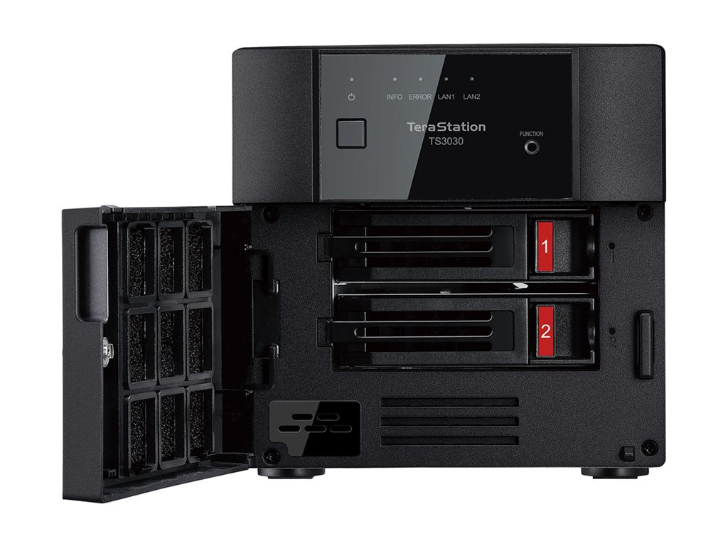 BUFFALO TeraStation 3030 Series TS3230DN - NAS server - 2 bays - 8 TB - HDD 4 TB x 2 - RAID 1, RAID 0, JBOD - RAM 2 GB - Gigabit TS3230DN0802