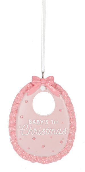 Baby Bib Ornaments - Baby's 1st Christmas -