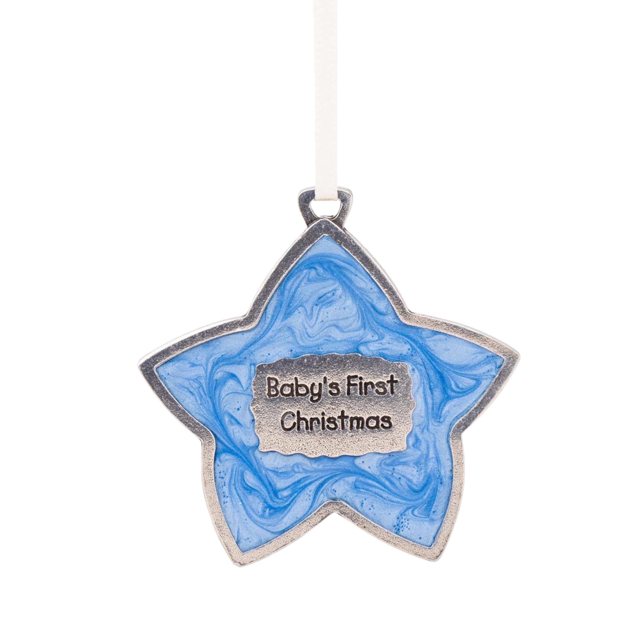 Baby’s First Christmas Ornament – Blue Star Keepsake