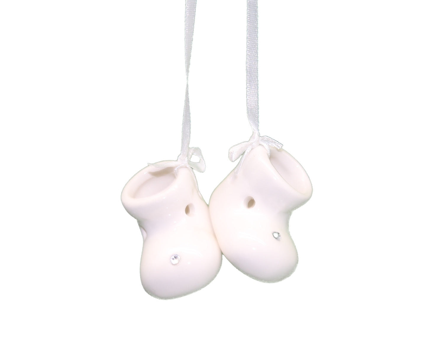 Baby's First Christmas Porcelain Booties Ornament -