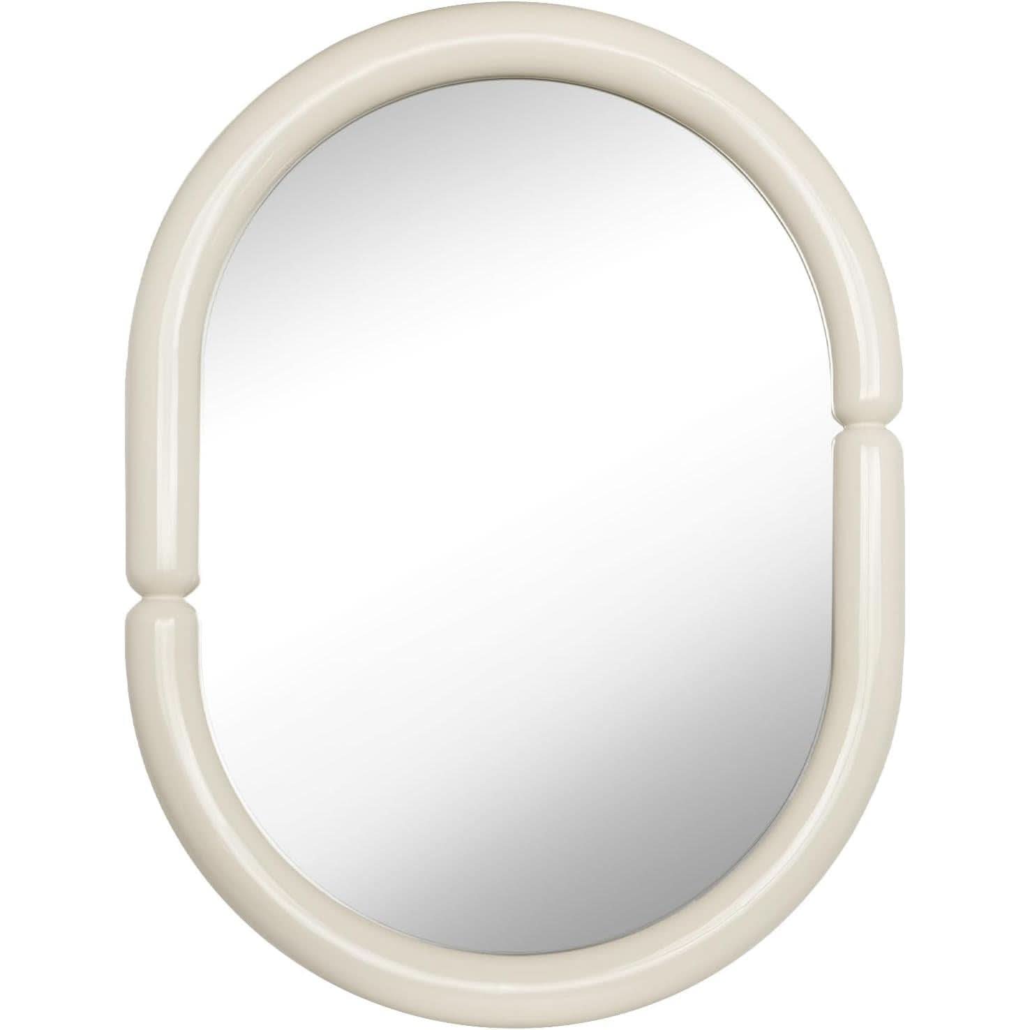 Bagel Shaped Wall Mirror Cream White 32x23 Candy Color