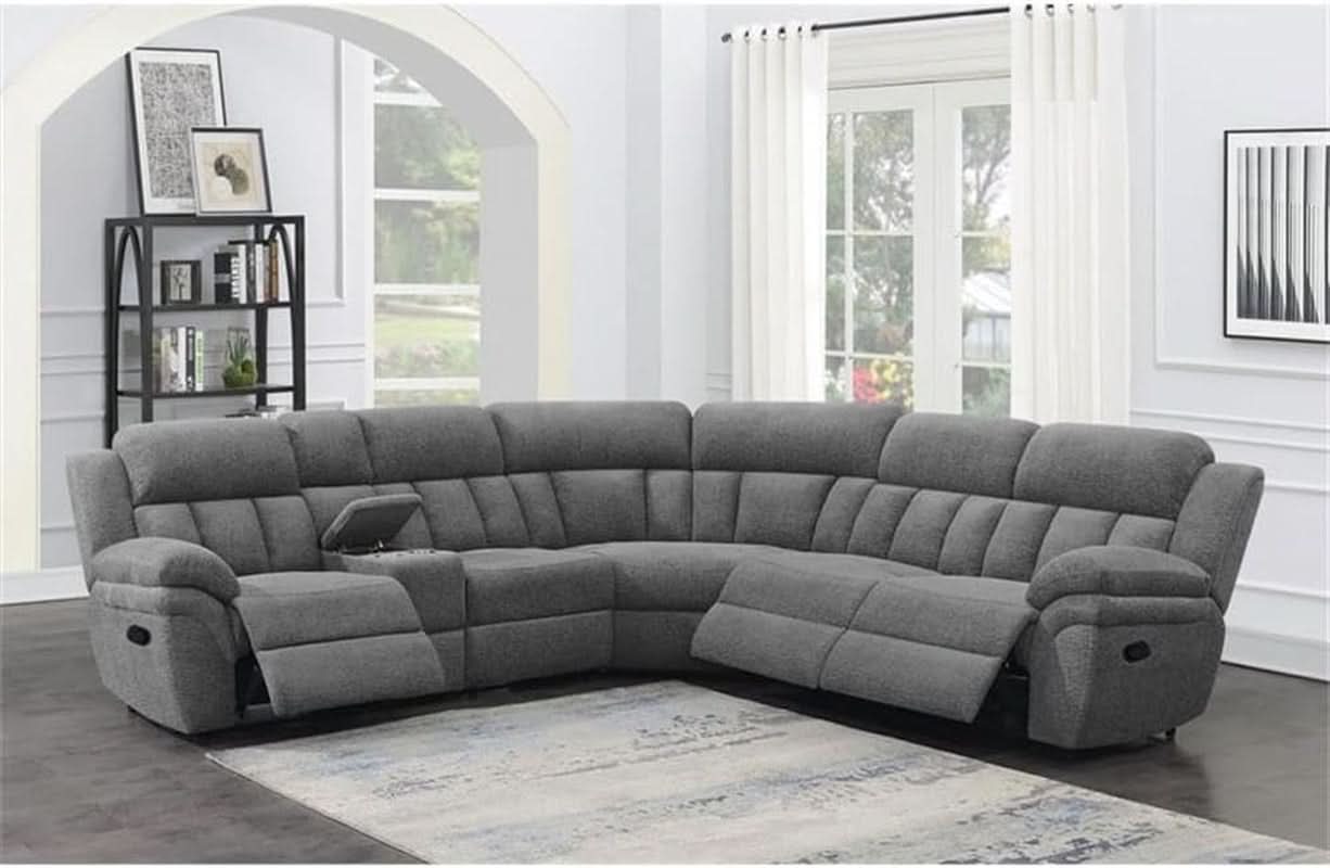Bahrain 6 Piece Charcoal Motion Sectional Sofa Living Room