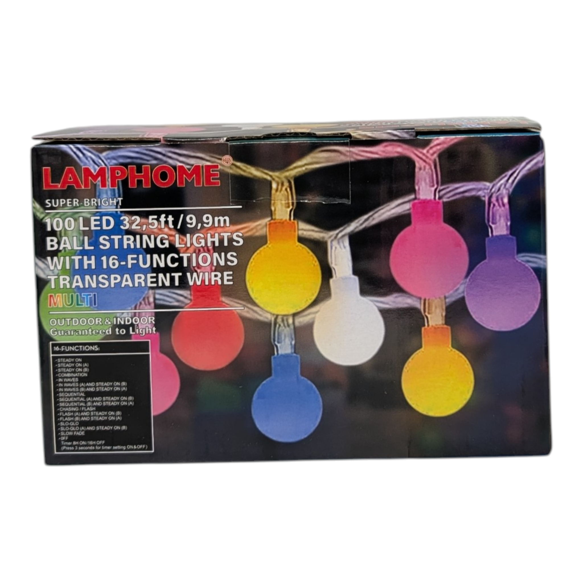 Ball Light String Light - 100 Lights - Multicolor