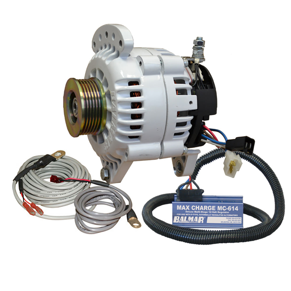 Balmar Alternator 100 AMP Kit 12V 3.15" Dual Foot Saddle K6 Pulley Regulator &amp; Temp