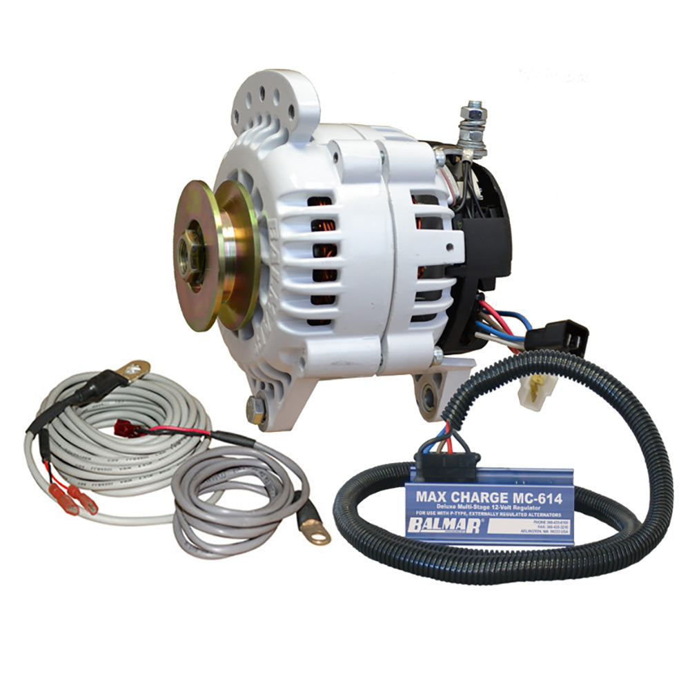 Balmar Alternator 100 AMP Kit 12V 3.15" Dual Foot Saddle Single Vee Pulley Regulator &amp;