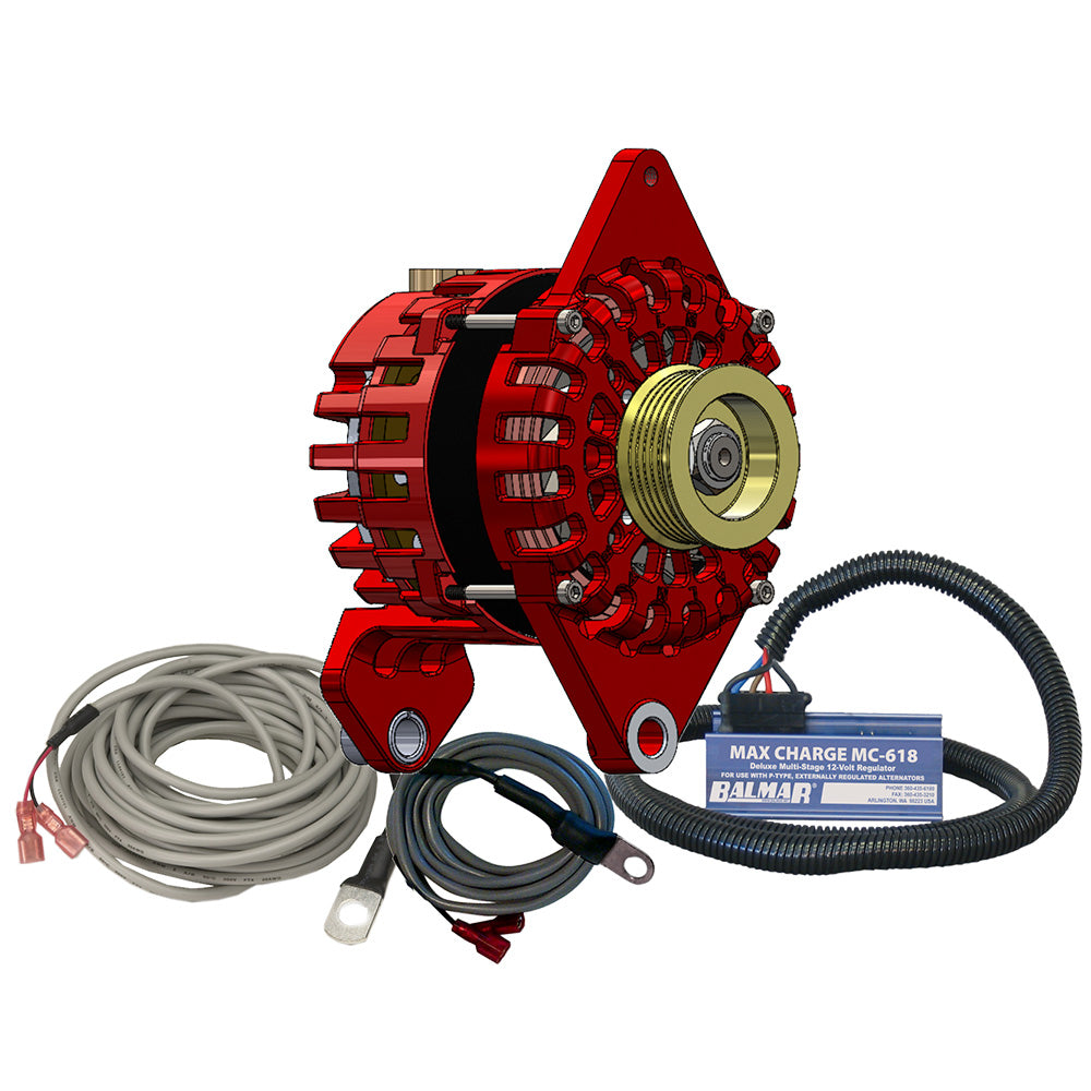 Balmar Alternator 170 AMP Kit 12V 4" Dual Foot Saddle K6 Pulley Regulator &amp; Temp