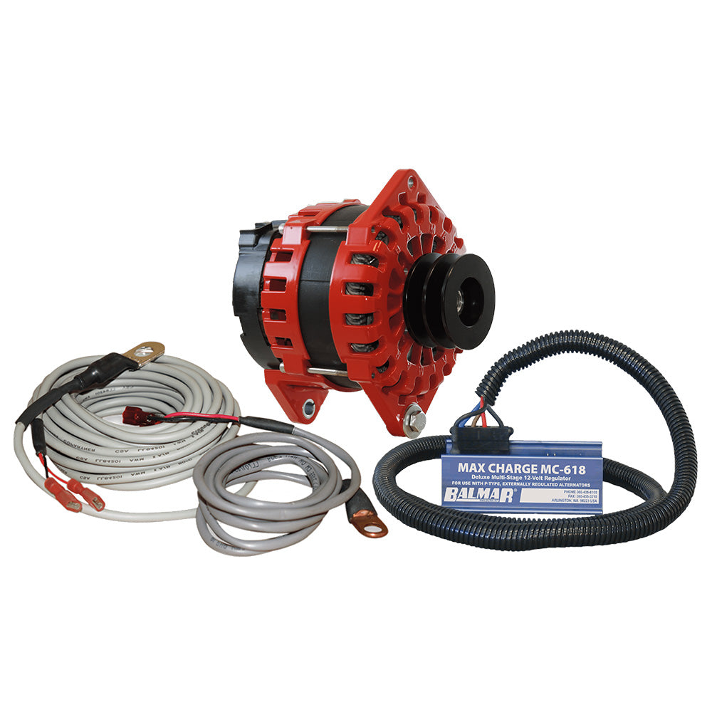 Balmar Alternator 250 AMP Kit 12V 3.15" Dual Foot Saddle Dual Vee Pulley Regulator &amp;