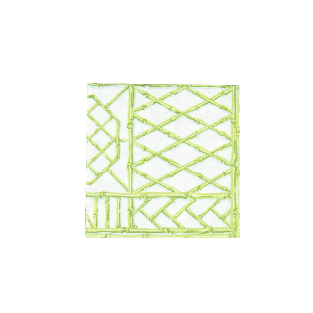 Bamboo Screen Moss Green - Cocktail Napkin