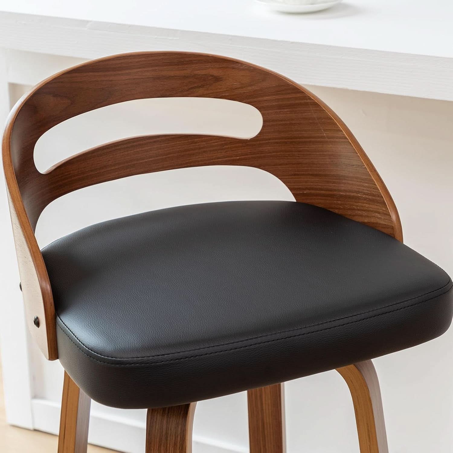 Bar Stools Set Of 2 Black Swivel For Home Bar Counter