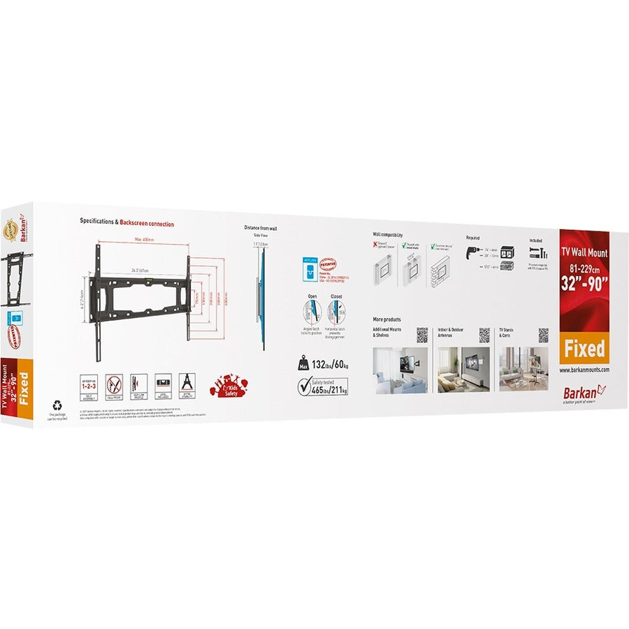 Barkan E410+ Wall Mount for TV - Black E410+.B