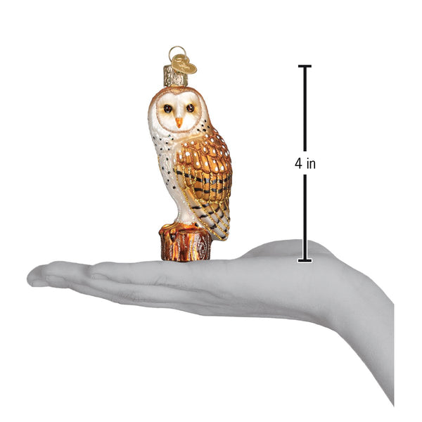 Barn Owl Glass Ornament