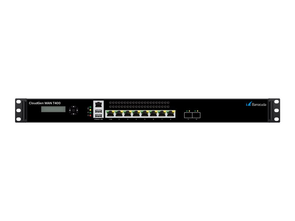 Barracuda CloudGen WAN T400C - Security appliance - 10GbE - 1U - rack-mountable