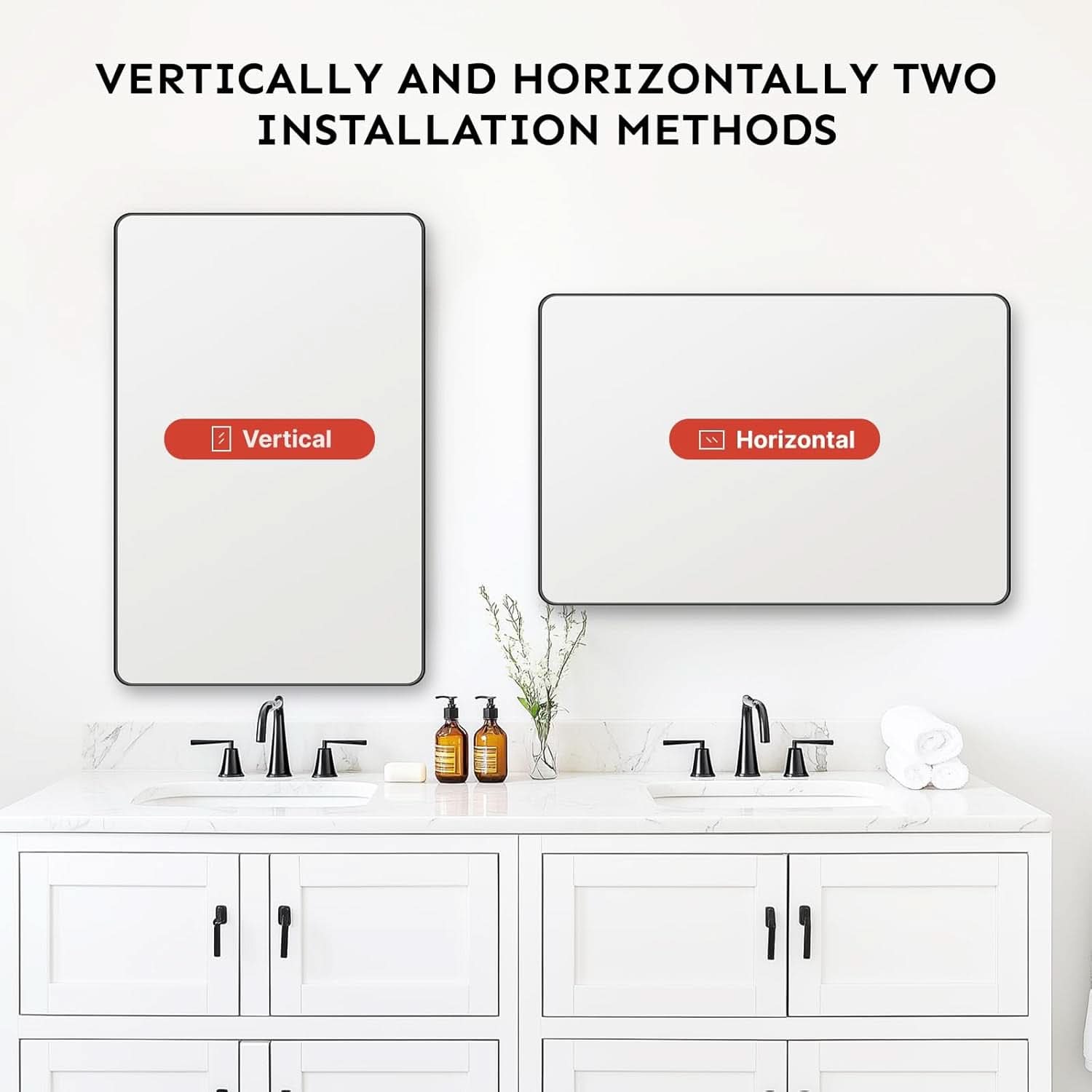 Bathroom Vanity Mirror 30x22 Aluminum Frame Durable
