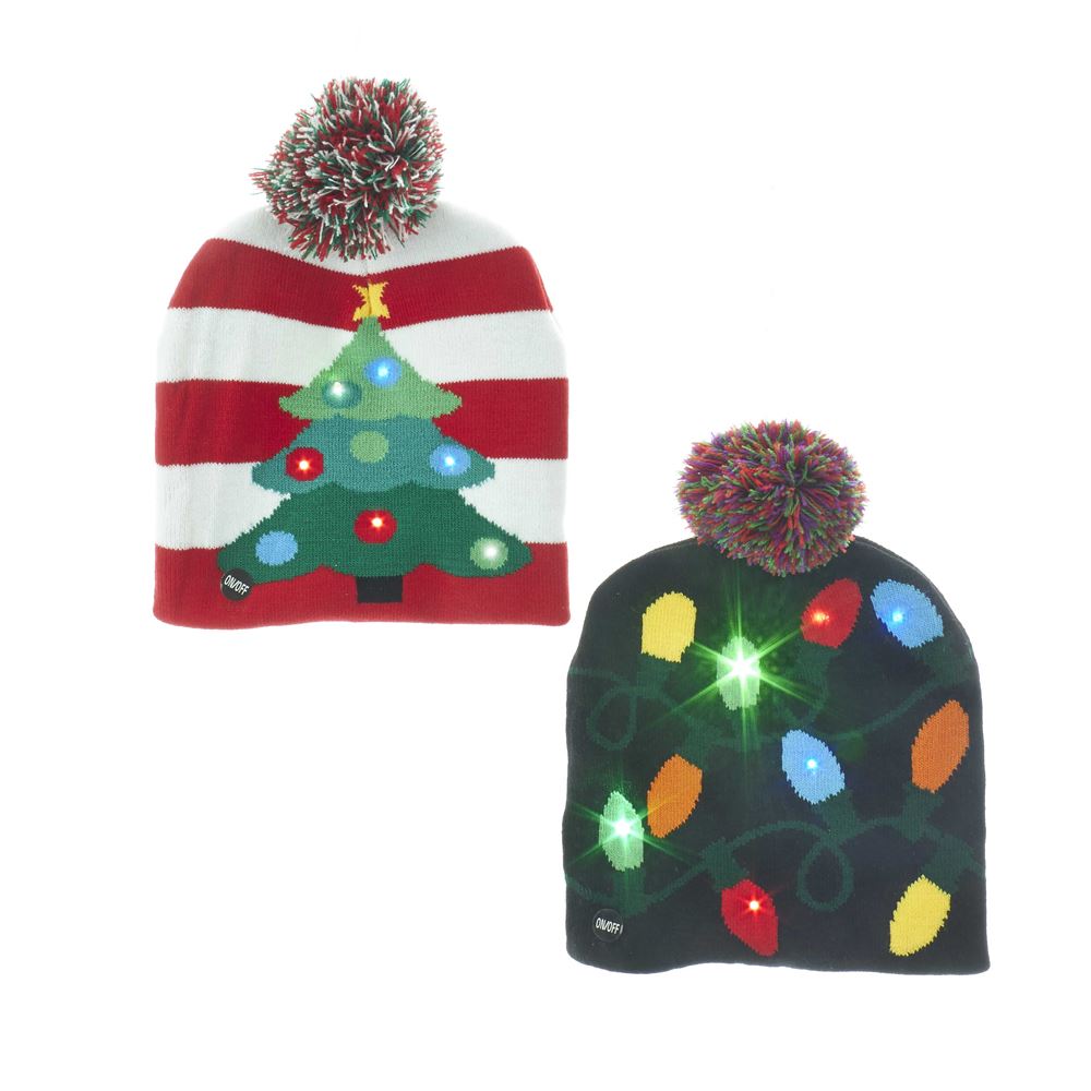 Battery-Operated Knit Hat with LED -