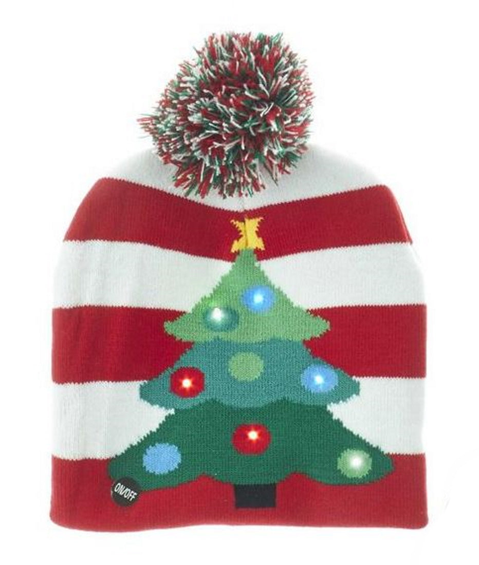Battery-Operated Knit Hat with LED -
