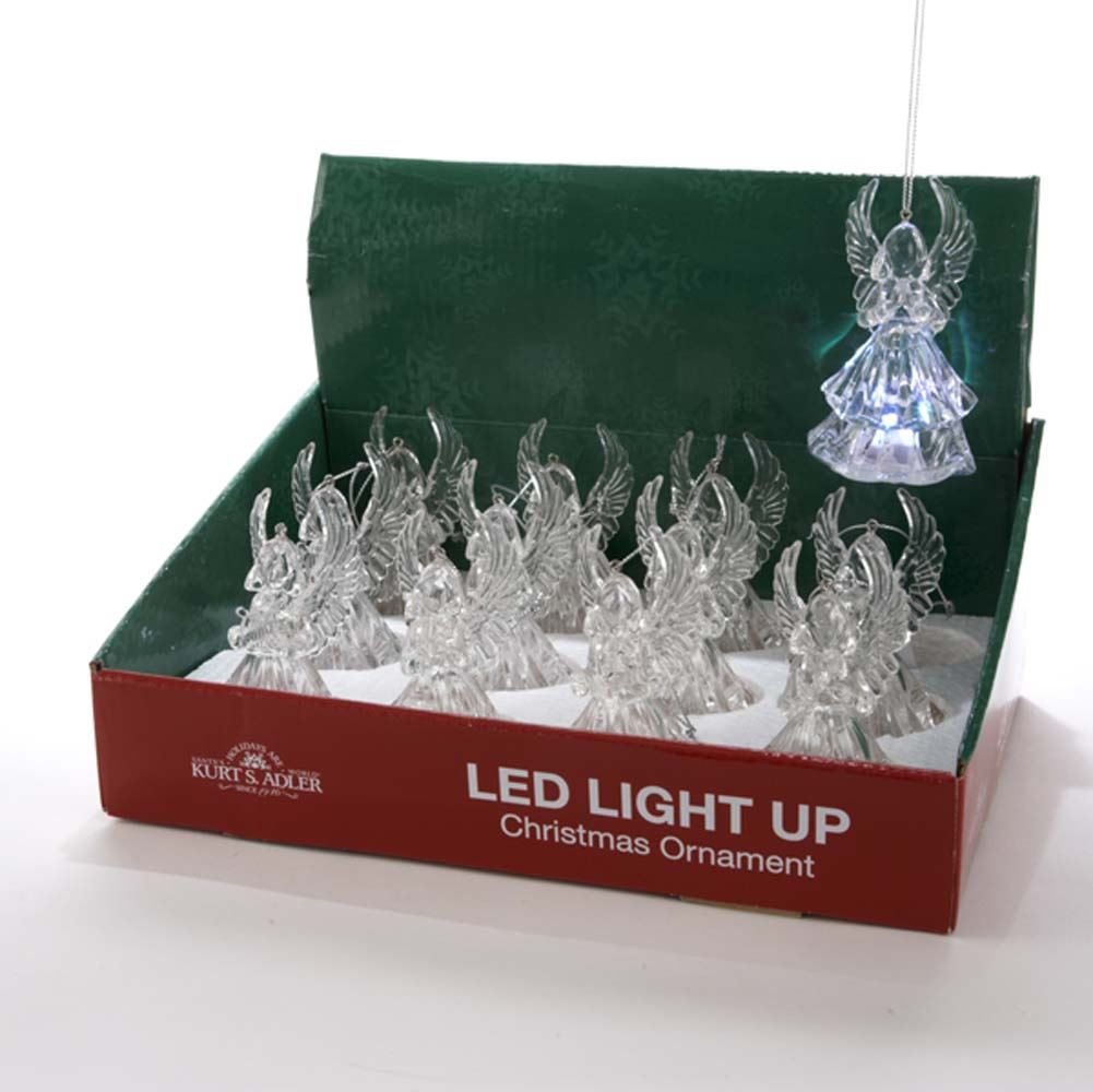 Battery-Operated LED Angel Ornament - Trumpet