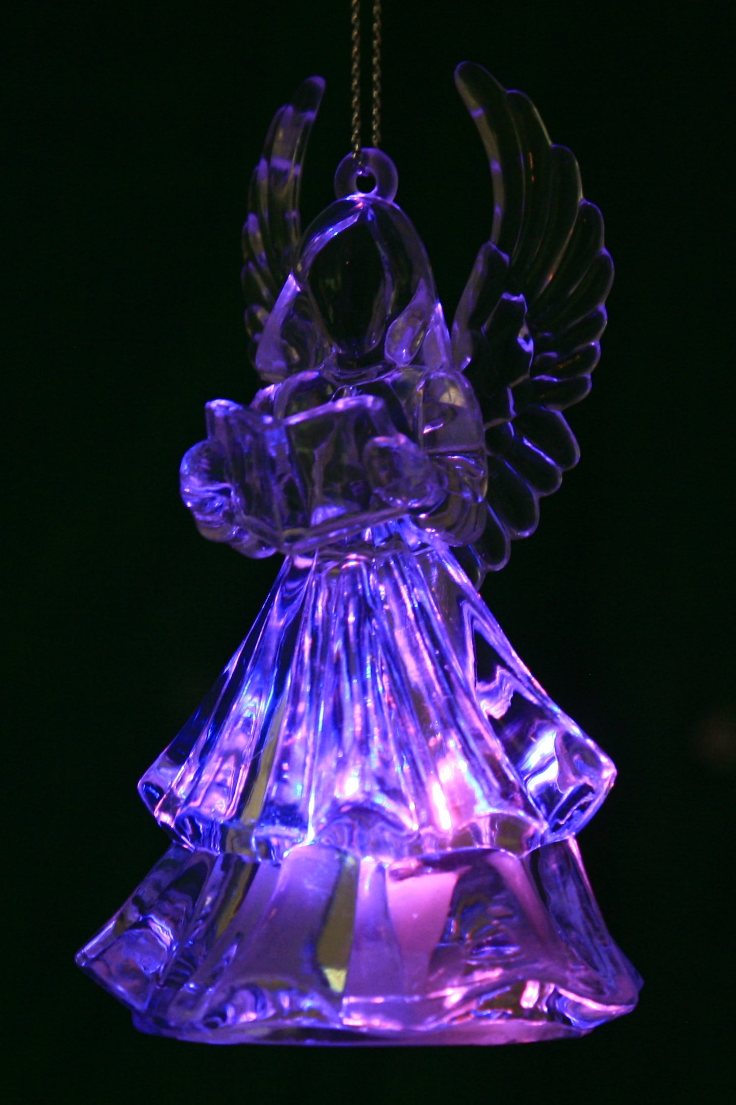 Battery-Operated LED Angel Ornament - Trumpet