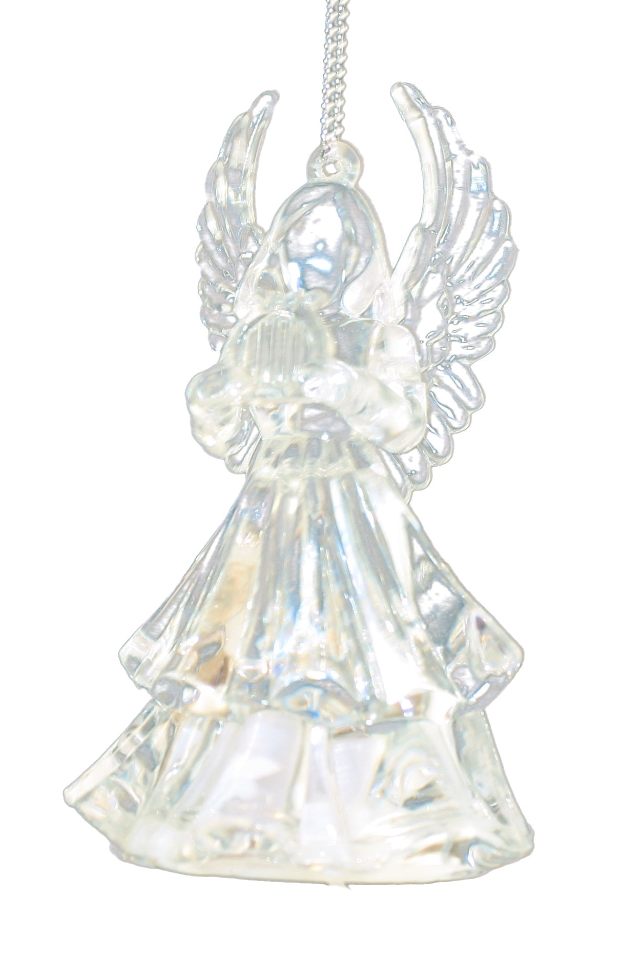 Battery-Operated LED Angel Ornament - Trumpet