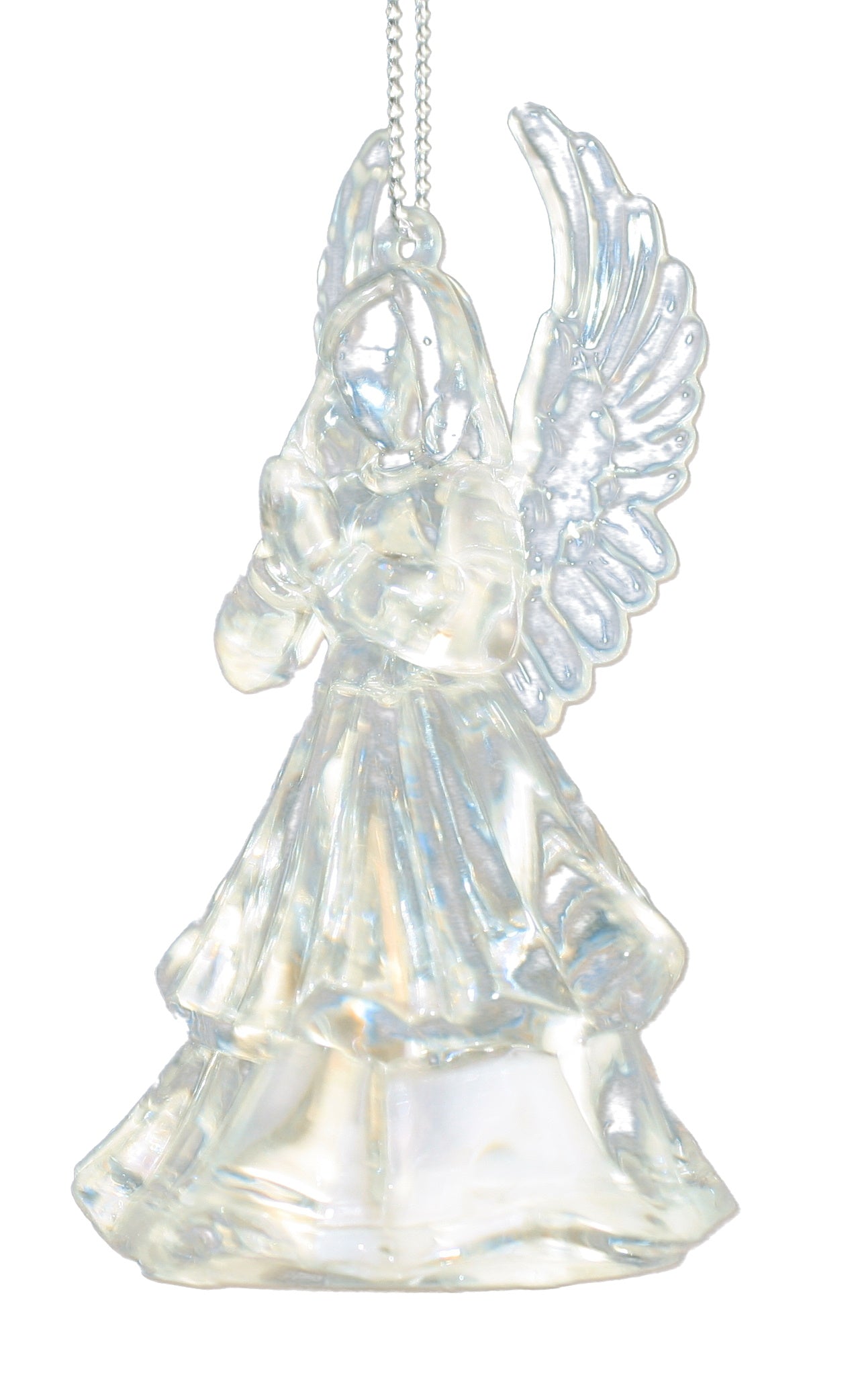 Battery-Operated LED Angel Ornament - Trumpet