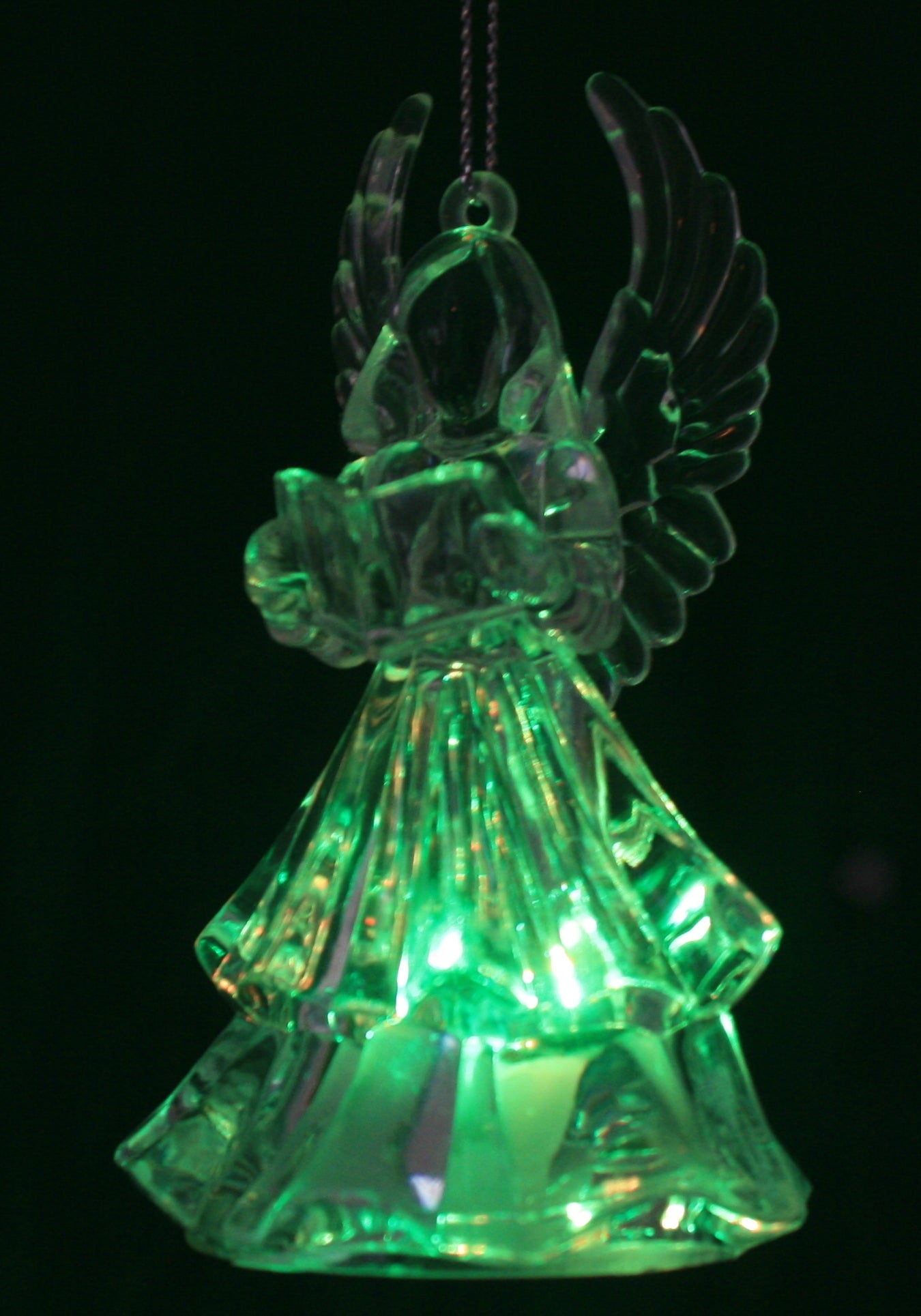 Battery-Operated LED Angel Ornament - Trumpet