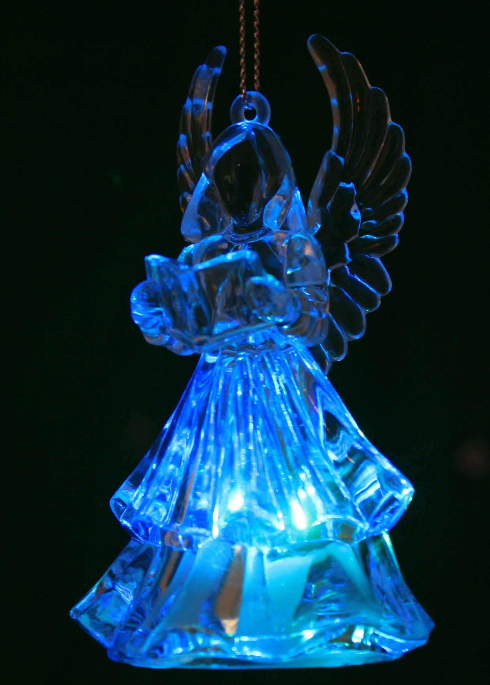 Battery-Operated LED Angel Ornament - Trumpet
