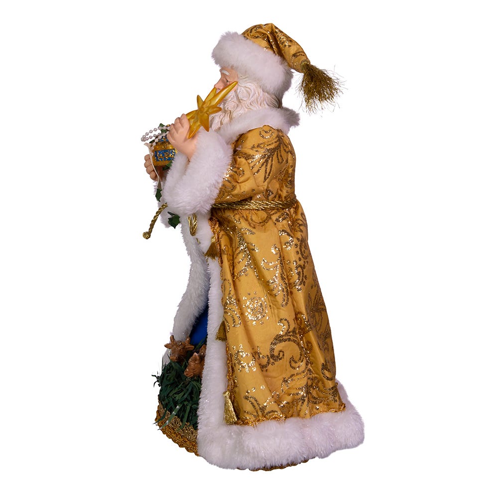 Battery-Operated LED Fabriche Nativity Santa