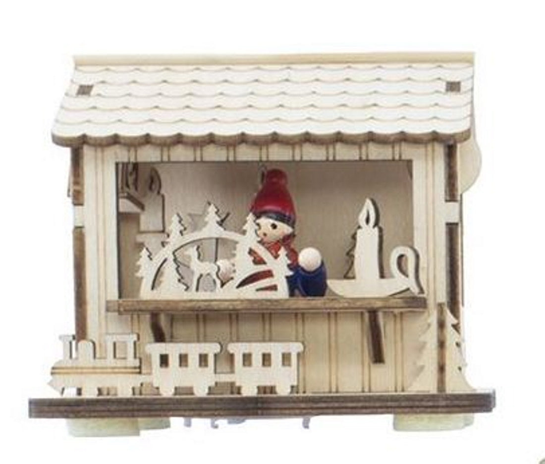 Battery-Operated LED Light-Up Wooden House - Nativity
