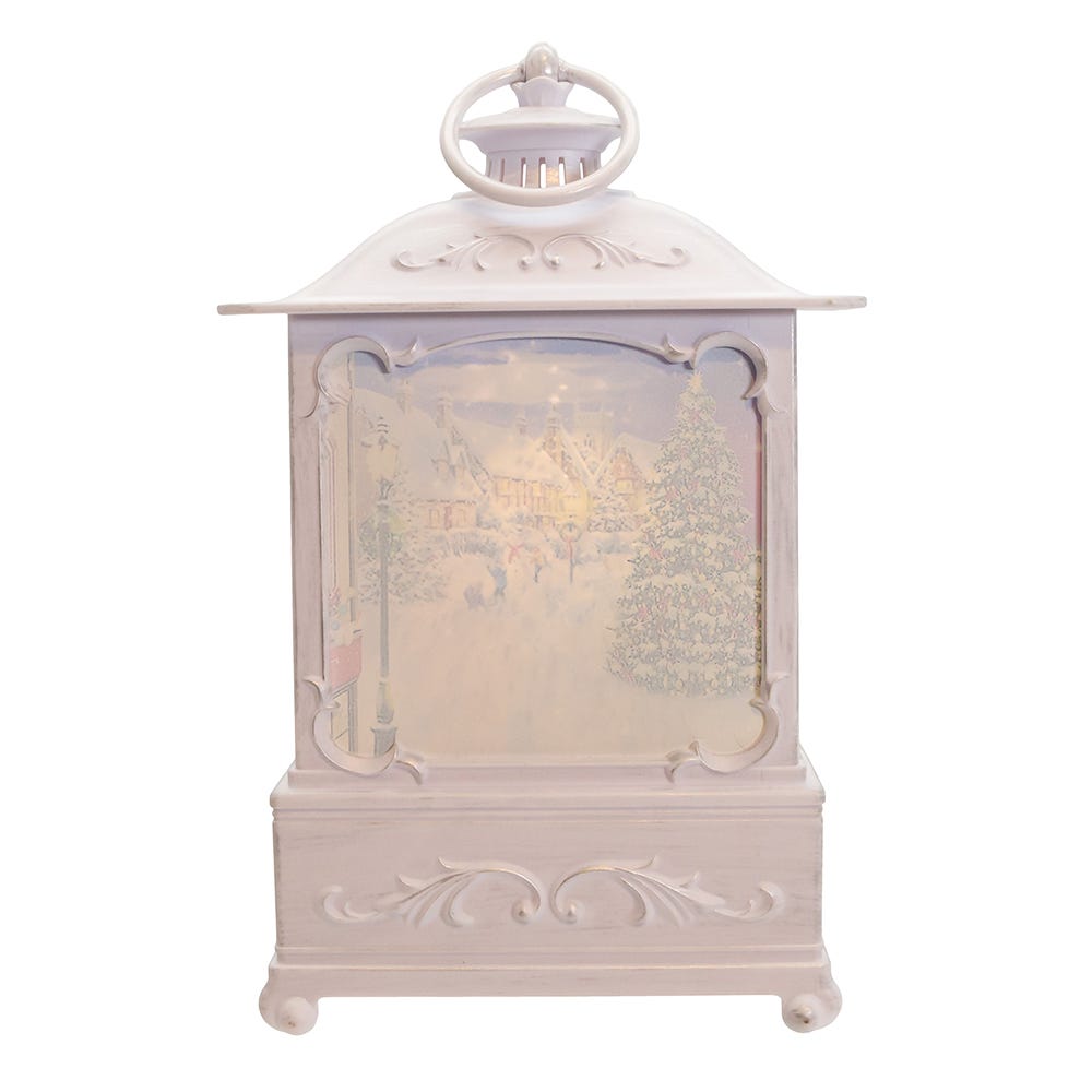 Battery Operated Warm White LED Lighted Santa With Gifts Lantern