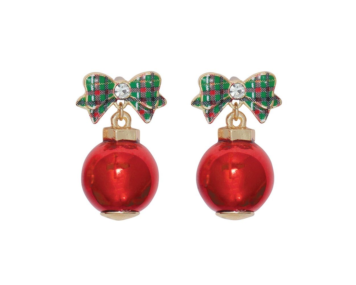 Baubles with Plaid Bows Earrings