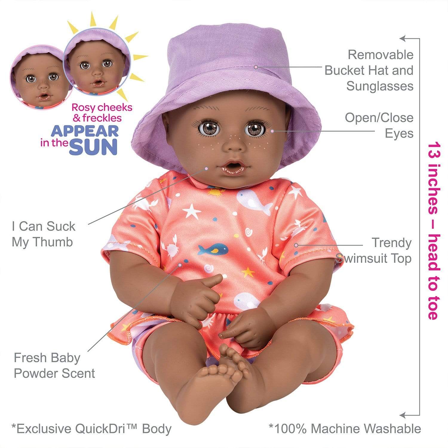 Beach Baby African American Doll - Baby Piper