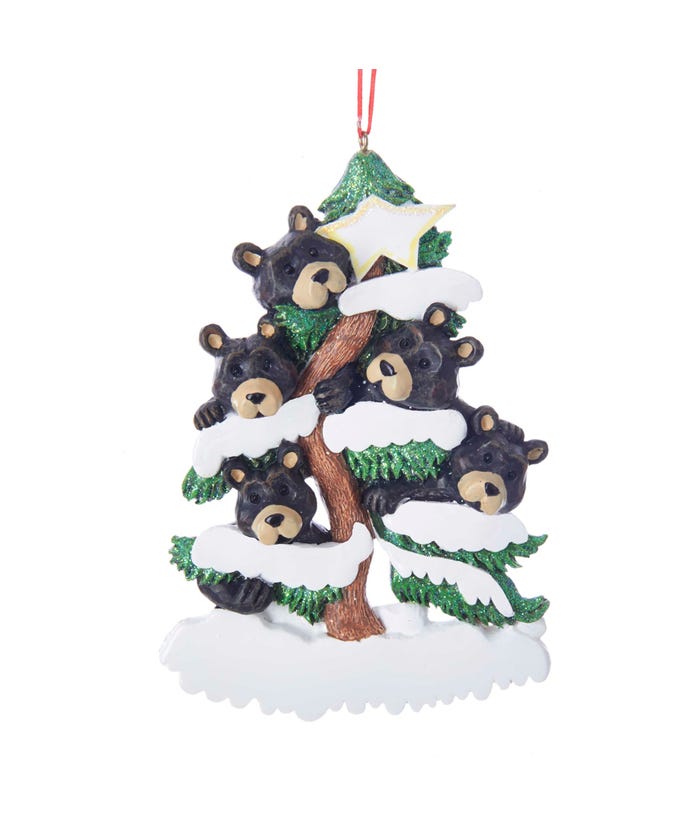 Bear Family on Tree Ornament - Family of 5