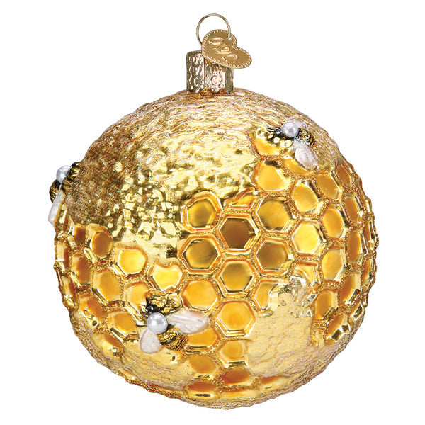 Bee Blessed Round Glass Ornament