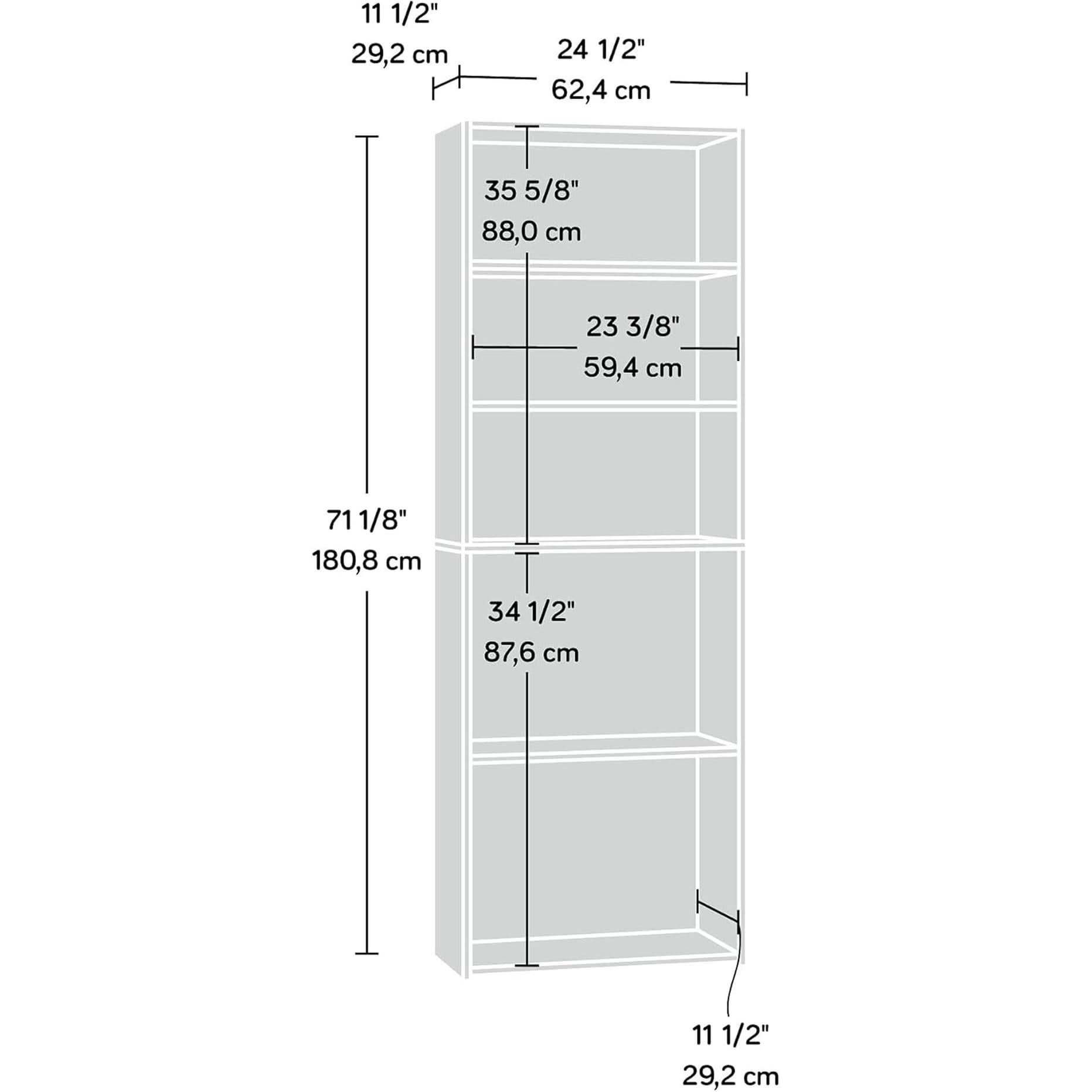 Beginnings Cinnamon Cherry 3 Shelf Bookcase With Adjustable Shelves