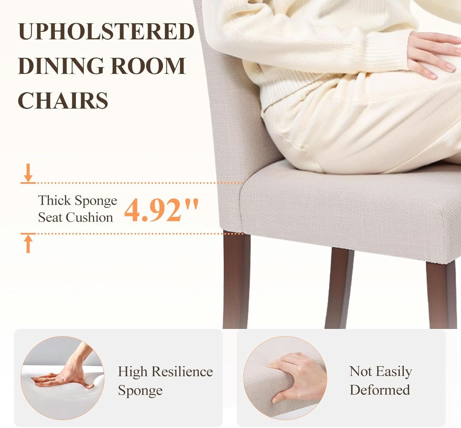 Beige Upholstered Parsons Dining Chairs Collection