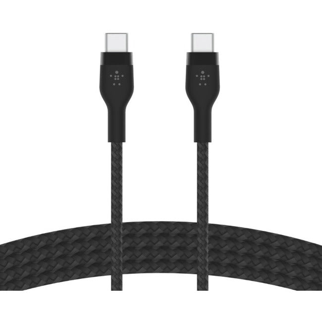 Belkin 60W USB-C to USB-C Cable - 480 Mbps - Silicone, Braided - M/M - 2m/6.6ft - Black CAB011BT2MBK