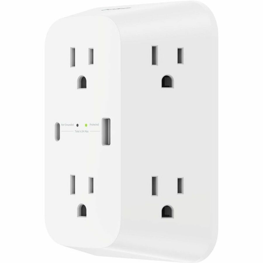 Belkin 8-Outlets Surge Suppressor/Protector - 1 x USB Type A, 1 x USB Type C, 6 x USB