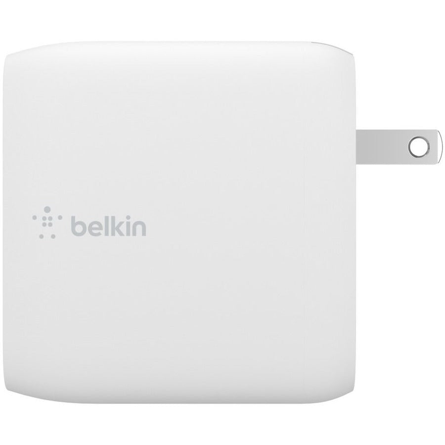 Belkin BoostCharge Dual USB-C GaN Wall Charger 68W and USB-C Cable Laptop Chromebook Charging - Power Adapter WCH003DQ2MWH-B6