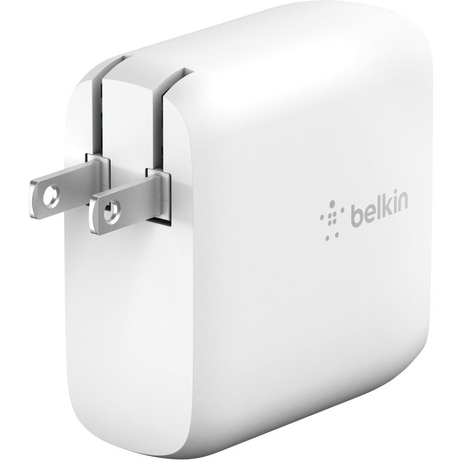 Belkin BoostCharge Dual USB-C Power Delivery GaN Wall Charger 68W Laptop Chromebook Charging - Power Adapter WCH003DQWH