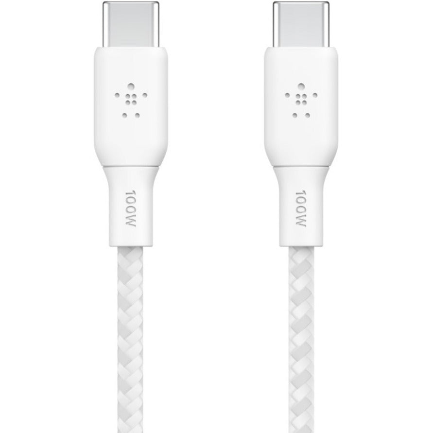 Belkin BoostCharge USB-C to USB-C Cable 100W - (2 meter / 6.6 foot, White) - 6.56 ft