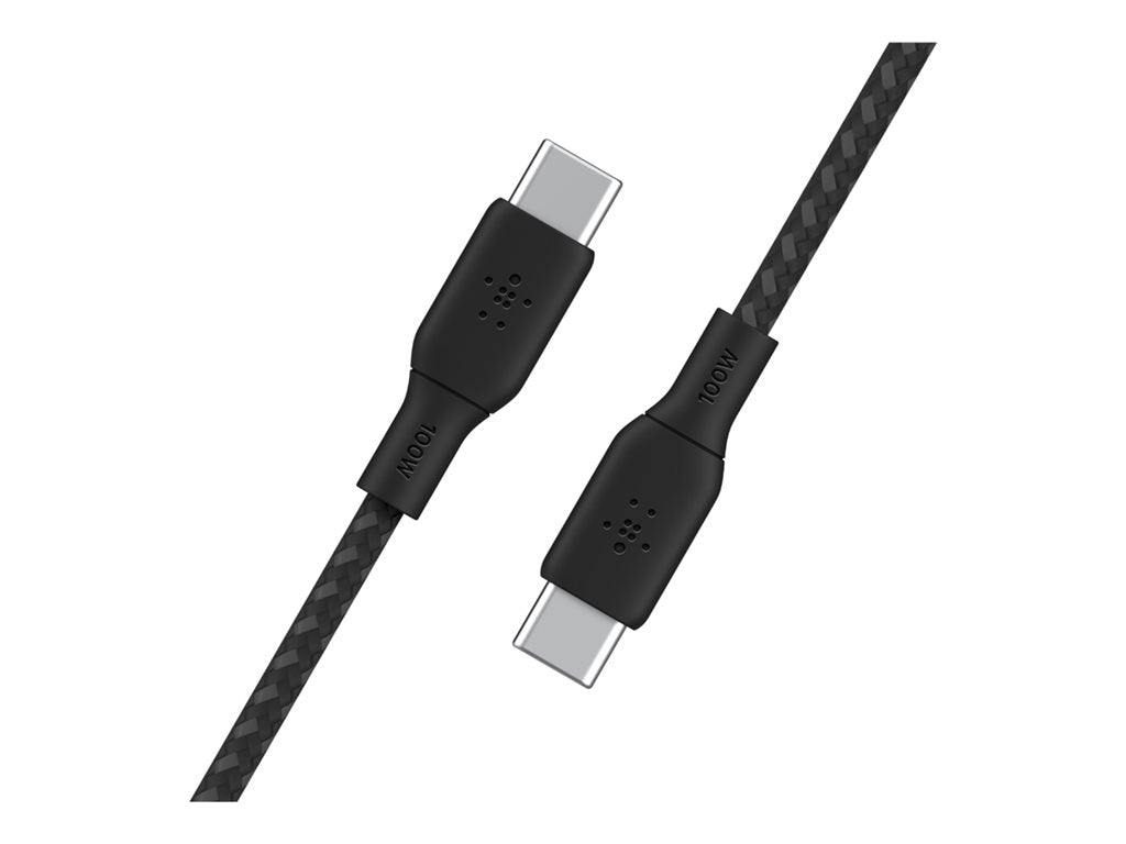 Belkin BoostCharge - USB cable - 24 pin USB-C (M) to 24 pin USB-C (M) - 10 ft - black CAB014BT3MBK